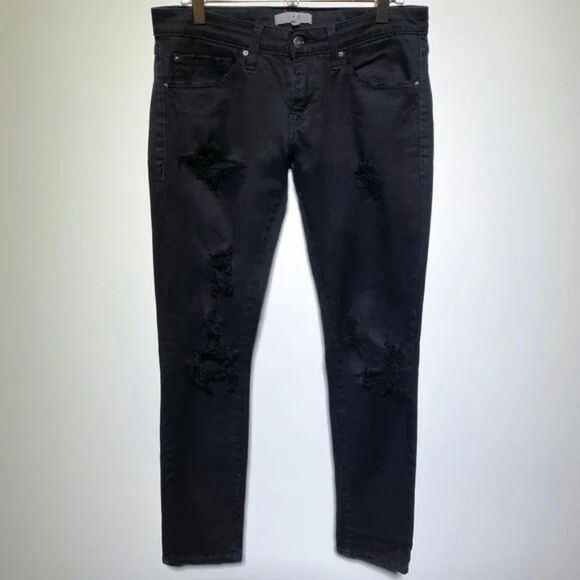 IRO Womens Rudolf Distressed Skinny Jeans Black Size W 26 - Picture 1 of 3